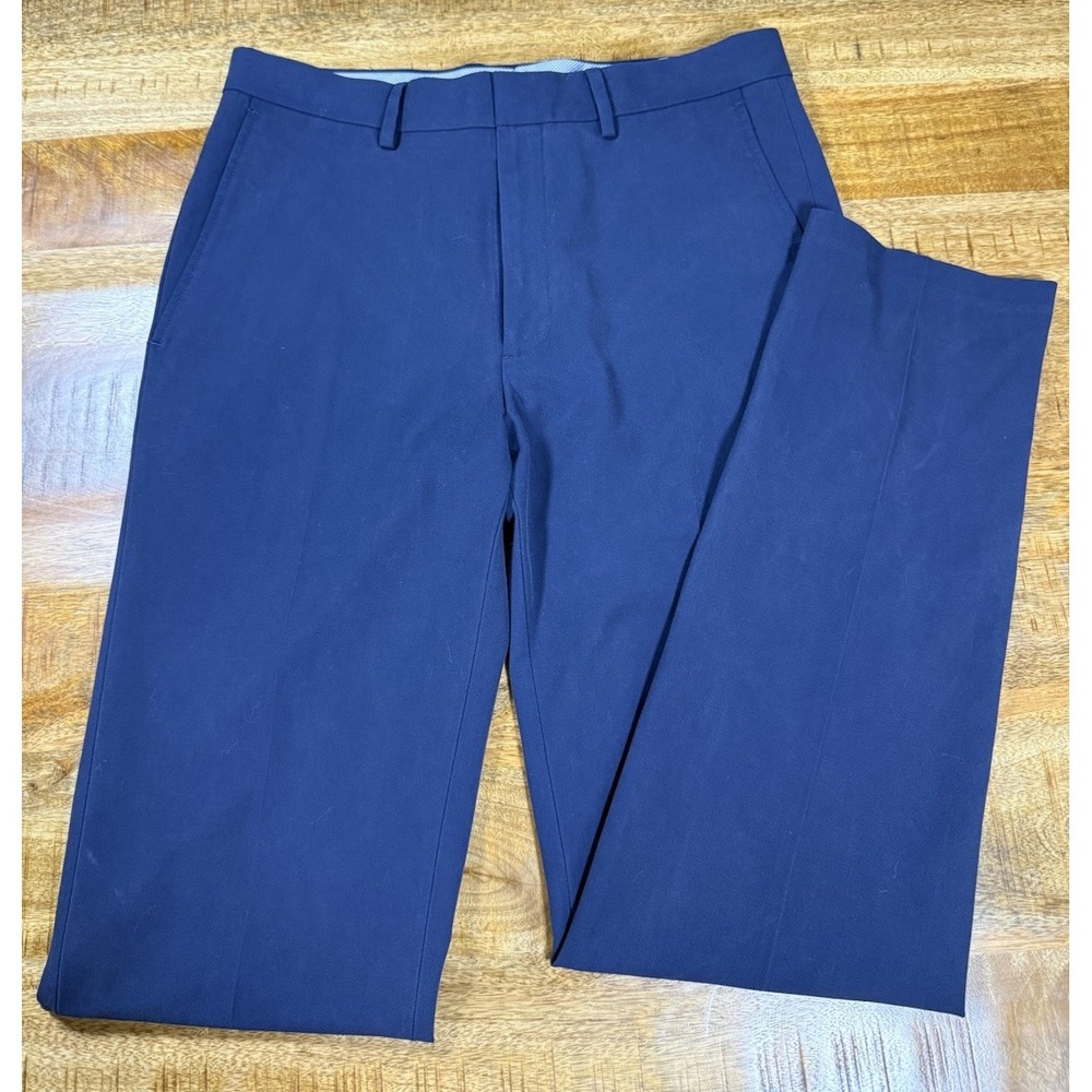 Haggar J.M Slim Fit Dress Pants 32x34 Blue Stretch Flat Front Career